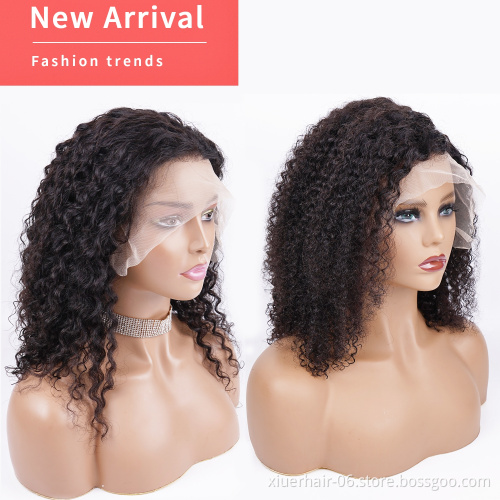 Wholesale Peruvian Hd Frontal Full Lace Blonde 613 Virgin Hair Deep Wave Curly Short Natural Human Hair Lace Front Bob Wigs